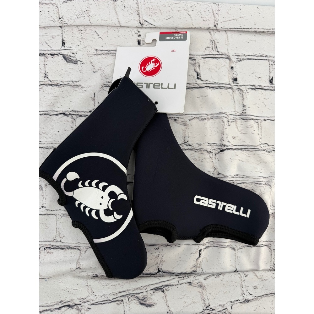 Castelli Diluvio Shoe Cover 16 Black Neoprene Waterproof Cycling Booties L/XL - Picture 1 of 2